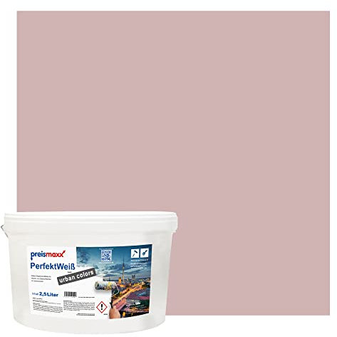 Preismaxx Perfektweiß urban colors, bunte Wandfarbe, rot, graurot, grey red 2,5L, Innenfarbe, hohe Deckkraft Klasse 2, matt