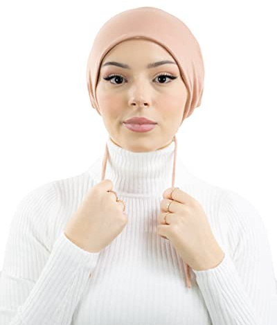 Sub hijab-mössa i bomullsjersey och satininteriör för att bibehålla håret hos beslöjade muslimska kvinnor, Naken, One Size