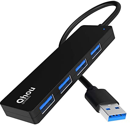Hub USB 3.0, 4 en 1 Ultra Slim Datos, USB A Adaptador con 4 Puertos USB 3.0 para MacBook Pro/Air, iPad Pro/Air, Surface Go, XPS, Pixelbook y más Dispositivos Tpye A