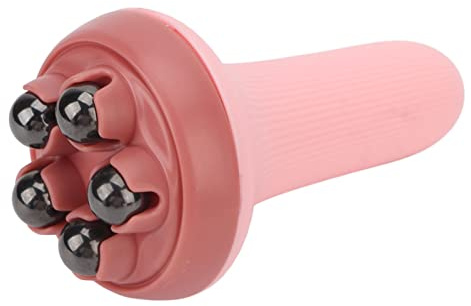 Magnetperlen-MassagegeräT, Rotierendes 5-Magnetperlen-MassagegeräT 360-Grad-Multifunktionales Fettverbrennungs-Handabnehmen FüR den Bauch (Rosa)