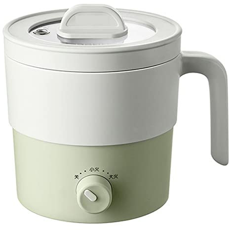REJOON Mini Olla arrocera eléctrica de 220v y 1l, máquina Antiadherente for cocinar Alimentos, Olla Caliente eléctrica for el hogar, máquina portátil for Hacer ollas Calientes (Color : Green)
