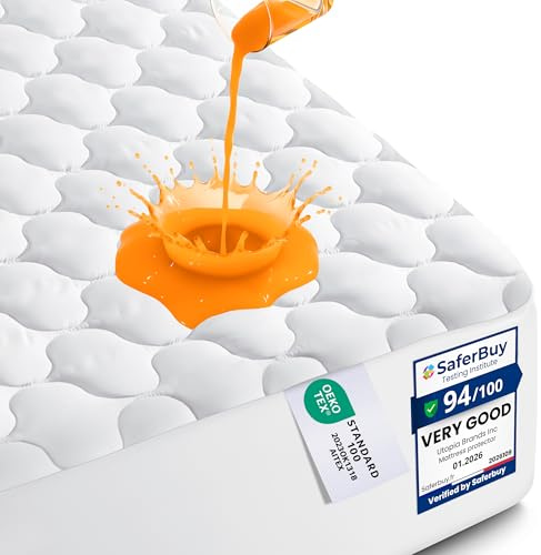 Utopia Bedding Protector de Colchón Impermeable 150x200 cm, Funda Protectora para Cama, Resistente al Agua (Blanco)