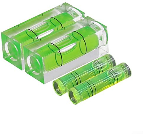 Lot de 4 niveaux à bulle carrés/ronds pour nivellement tubulaire 40 mm