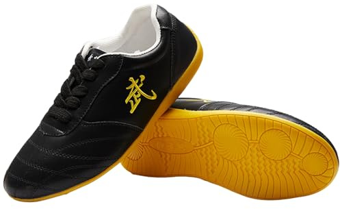 Kung Fu Schuhe,Tai Chi Schuhe Leder,Unisex,Shaolin Qi Gong Trainer Wing Chun Schuhe,Kinder,Männer Frauen,Atmungsaktiv,Leichtgewicht,Anti-Rutsch,für Täglich Ausbildung Morgen Übungen