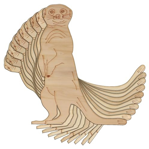 Erdmännchen aus Holz, stehend, 3 mm Schichten, Safari-Tiere (15 x 12 cm, ohne Loch), 10 Stück