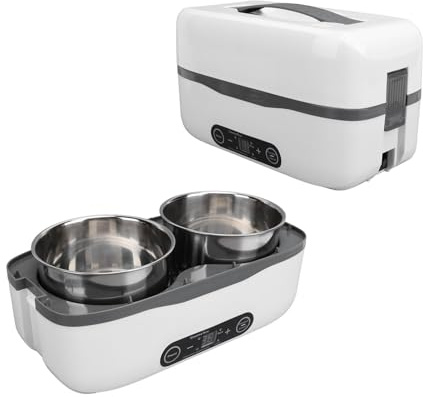 Asixxsix Lunch Box Elettrico, Contenitore Interno in Acciaio Inossidabile 304, Prenotazione 24 Ore su 24, Scaldavivande Automatico Sicuro, Potenza 250 W, capacità 1 Litro, per Viaggi