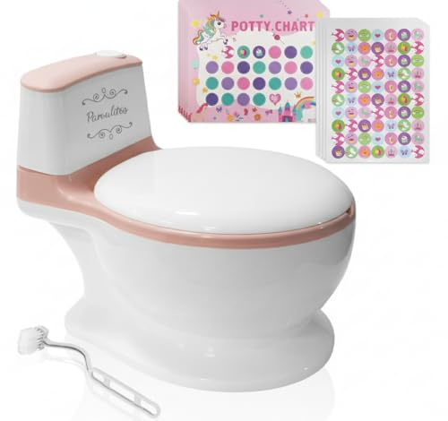 PARVULITOS Orinal Infantil para niños y niñas desde los 18 meses - Cómodo, Estable y Fácil de Limpiar – Orinal Bebe que Incluye Pegatinas – Vater para Niños con Tapa y Respaldo – WC Portátil niños