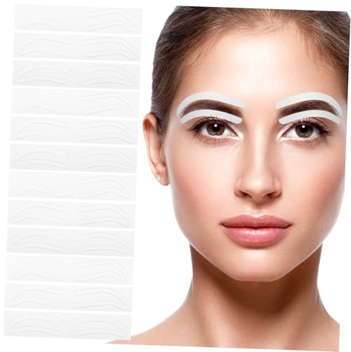 LALADEFIEE Selbstklebende Augenbrauen-Schablonen 12 Blatt Präzise Aufkleber Zur Augenbrauenformung Für Make-up Microblading Tattoo Zubehör Leicht Kompakt Für Frauen