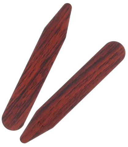 TINEASUR Kragenstäbchen Holzoptik 60mm Krageneinsätze Für Herrenhemden Stabilisierung Einsatz Ohne Logo Modische Kragenstütze Für Hemdkragen Einfaches Fixiergerät Für Kleidungszubehör