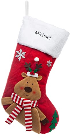 Grovjewfit Personalisierte Weihnachtsstrümpfe Weihnachtendeko Mit Name: Weihnachtsdekoration Weihnachtssocken Für Zuhause Weihnachtsbaum Kamin Familienmitglieder Weihnachtssocken (Style 6)