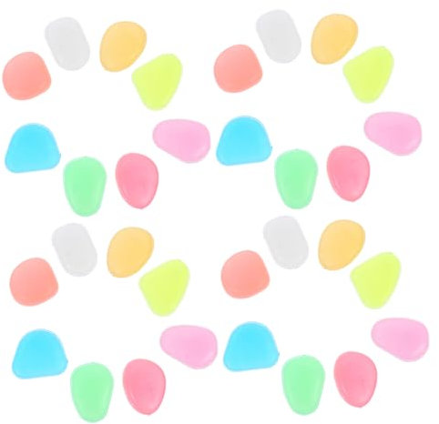 Vaguelly 100piezas Guijarros Luminosos para Acuario y Jardín Piedras Resina Fluorescentes Decorativas para Paisaje De Plantas Macetas y Estanques Mezcla De Colores Brillantes La Oscuridad