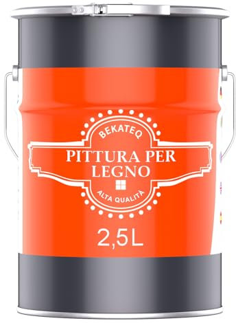 BEKATEQ Pittura protettiva per legno Marrone mogano 2,5l Pittura per legno per interni & esterni I Vernice per parquet, porte, scale, recinzioni ecc. I Altamente coprente contro le intemperie BE-420