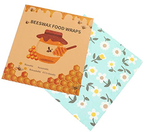 HAPINARY 3stücke Biologisch Abbaubare Bienenwachstücher Wiederverwendbare Nachhaltige Lebensmittelverpackungen Für Frischhaltefolie Für Sandwiches Obst Und