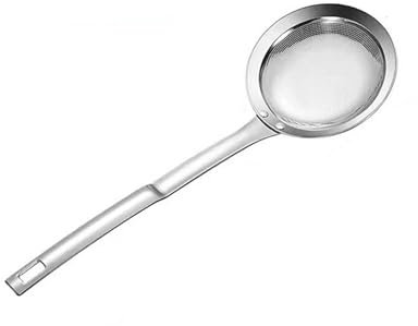 Cuillère d'écumoire à graisse en acier inoxydable, cuillère à filtre, passoire à mailles fines, passoire alimentaire, poignée à souhait, passoire d'écumage d'huile de cuisine/551(Xl 15x38cm)