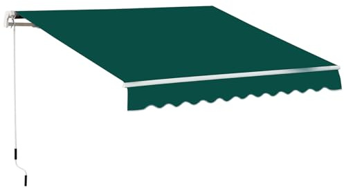 Markise Manuell Gelenkmarkise 2x1.5m/3x2m/4x2.5m/5x2.5m, UV- und wasserabweisend, mit Kurbel & Wandhalterung Länge + Winkel einstellbar, Markise für Terrasse & Balkon, Sonnenschutz Balkonmarkise