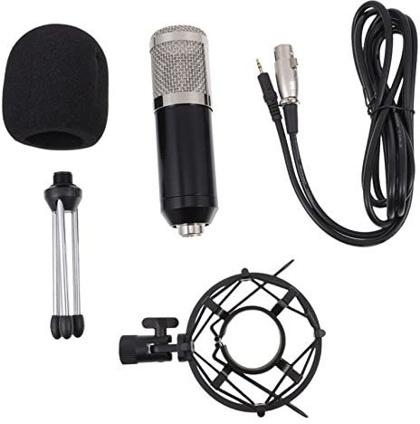 BIUDECO Microphone Body Condenser Kit Mic Steel 3.5mm Wired Mesh with Zinc and Alloy, Professional Cardioid for Sturdy with High Load Random Color Recording Studios and Online Karaoke