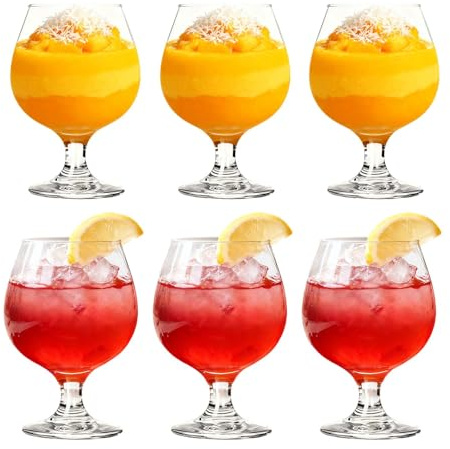 KIXINY Gläser Set 6 350ml eleganten Glas Dessertschalen Eis Tassen für Sundaes Puddings Fruchtsalate und Vorspeisen Langlebiges Glaswaren