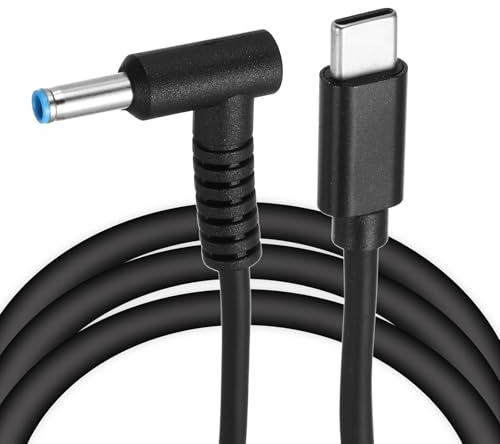 sourcing map 4.9FT USB C to DC PD Power Fast Charging Cable, 4.5mmx3mm 65W/20V DC Power Cable, Type C Input 3.25A Adapter Jack Converter for Router, Camera, TV Box, Desk Lamp(Black)