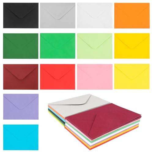 70 Stück Mini Umschläge Bunt, 10,2x 7 cm Briefumschläge (14 Farben) | Kleine Briefumschläge Kuvert für Geschenkkarte Hochzeit, Grußkarten Liebesbriefe, Geburtstag Party Supplies