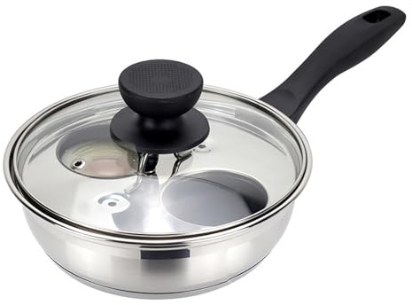 Caldera de ovocitos de acero inoxidable de 2 tazas con asa para huevos perfectos, fácil de usar, resultados rápidos y sabrosos