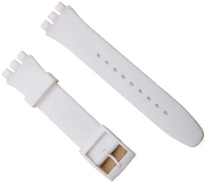 yingyingjia Klocktillbehör Silikonarmband Spänne 17mm19mm Gummi Herr- och Damsportarmband 20mm(White,20mm)