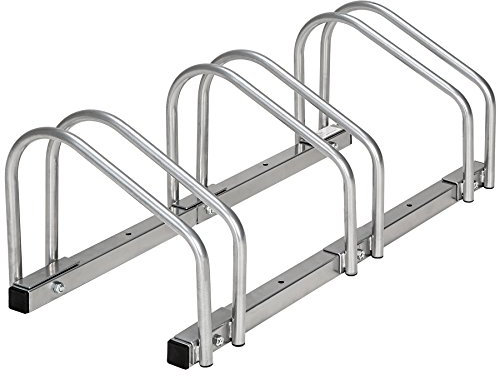 Tectake® Support vélo Râtelier Range vélo Rack vélo en Acier laqué pour 3 vélos, Support vélo sol ou mural, Accessoire VTT Vélo électrique, Vélo de course, Organisation du garage, Parking vélo