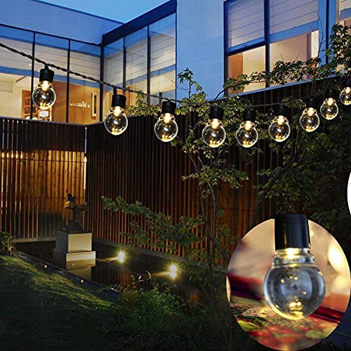 EONANT Solar-Outdoor-Lichterkette, 3.5M mit 10 kugelförmigen Kunststoff-Glühbirnen, wetterfeste Lichterkette für den Innen- und Außenbereich, Gartenpavillon-Balkon-Partydekoration (10LED)