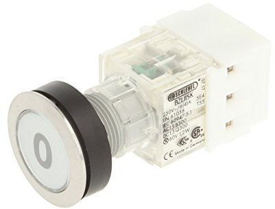 Mazo 23.000.577 botón de acero inoxidable, pulsador Tapa, bezeichungs Child 0, iluminado tast Contacto donante 2 schließer y rosca, 24 V LED, transparente (2 unidades)