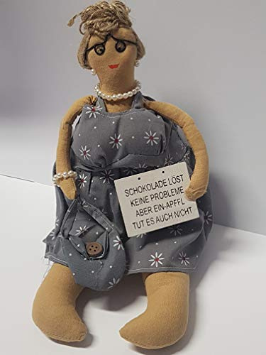 Baden kantensitzer lady mit schild schokolade löst keine probleme, aber ein Apfel tut es auch nicht, Mehrfarbig, Einheitsgröße