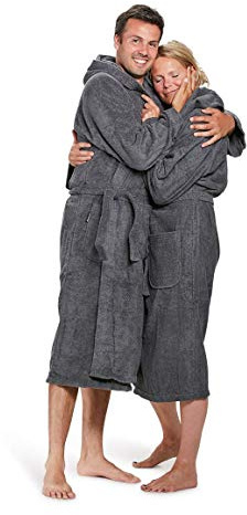 Badrock - Kapuzen-Bademantel mit Namen Bestickt - 9 Farben - 100% Baumwolle - Herren und Damen - mit Stickerei - Personalisiert