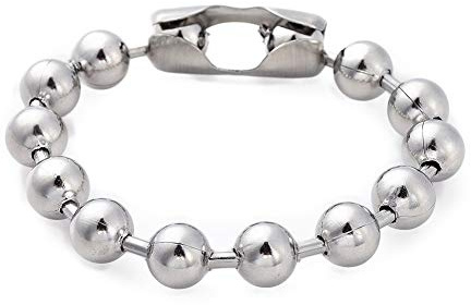 LZD 6-10 Stainless Steel Ball Chain Beads Bracelet Silver Gold Multicolor 2/4/6/8/10mm Bead P274 (7.50, 10MM Silver)