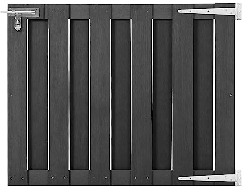 vidaXL Garden Gate WPC Grey Entrance Gate Driveway Bonanza Fence Door Tall Rustproof Decorative Garden Fencing Panels Animal Barrier 100x80cm