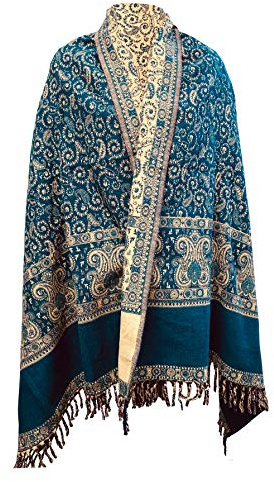 Winterschal, weich, warm, Wolle, handgefertigt, luxuriös, Dekoration, Decke, Übergröße, wendbar, Winterschal, Schal aus reiner Yakwolle, Blaugrün, blaugrün, Einheitsgröße