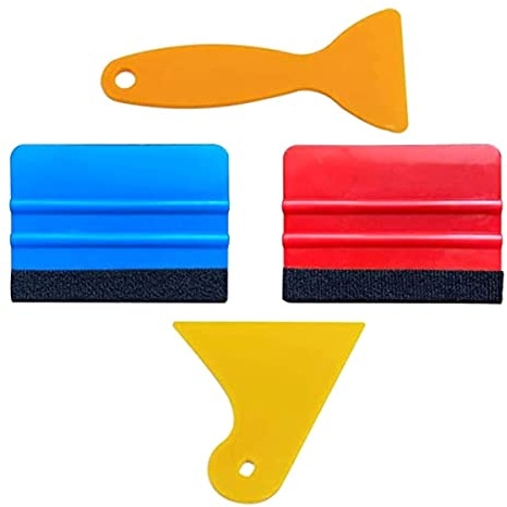 UTSAUTO Felt Edge Squeegee Car Wrapping Tool Kits 4 Inch Vinyl Wrap Squeegee Applicator Tool for Car Vinyl Wrap, Window Tint, Wallpaper, Decal Sticker Installation 4PCS