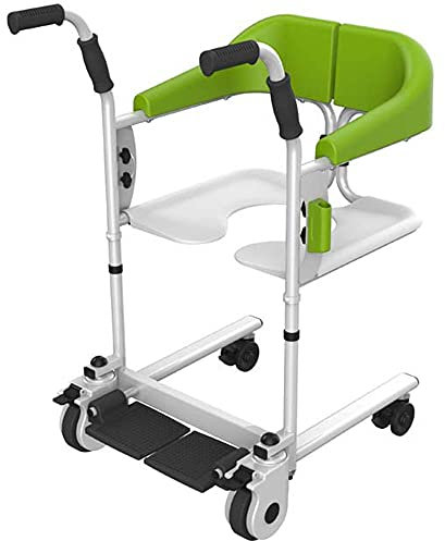 ZWJABYY Sollevatore Portatile per Pazienti,Sedie A Rotelle da Bagno,Sollevatore Multifunzionale per Trasferimento Paziente A Corpo Intero per Disabili con Sedile Imbottito,BasicEdition-Green