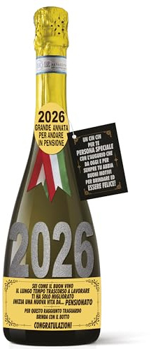 Bottiglia di Prosecco D.O.C. Millesimato per la festa di Pensionamento di un amico