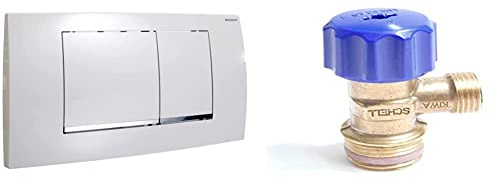Geberit Betätigungsplatte Twinline 30 115899KJ1 & Eckventil Geberit zu UP-Spülkasten Kombifix, Duofix, 216.599.00.1