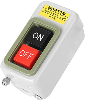 Interruttore a pulsante, Interruttori a pulsante Stazione AC 220V/380V BS211B Autobloccante On/Off Interruttori motore elettrico 3P Interruttore a pulsante di alimentazione