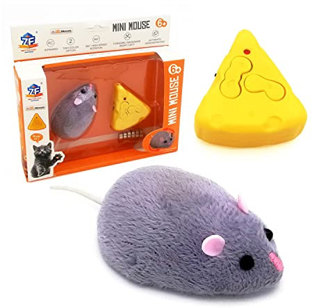 Gosyfeti Remote Control Mouse Toy, Electric Small Mice, RC Rat Animal Toy Cat Indoor, Practical Joke Trick, Kid's Children's Funny Birthday Gift (Grey)