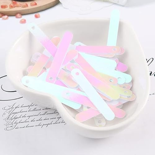 YUWEN 100 pz/Lotto 5 * 35mm Grande Barra Rettangolare Paillettes Piatte Cucito Mestiere di Nozze, Donne Bambini Accessori di Abbigliamento Fai da Te con 1 Foro