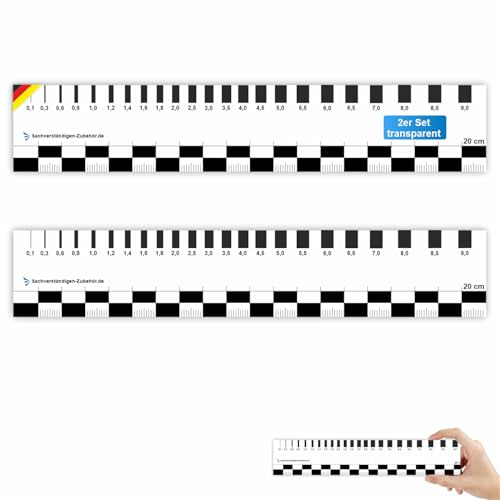 Sachverständigen-Zubehör® Rissmonitor als [transparente Risskarte] 2er Set | Messlehre | Spaltmaß Risslineal Rissbreitenmesser | Rissbreitenlineal | Risslineal | Risskarte | Sachverständiger