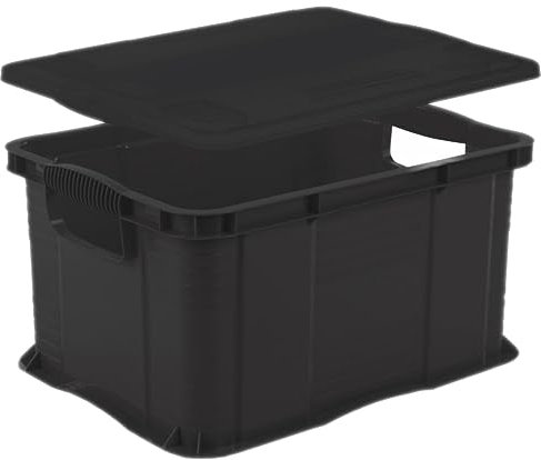 Rotho Agilo Aufbewahrungsbox 17.5l mit Deckel, Kunststoff (PP) BPA-frei, schwarz, 17.5 (40.0 x 30.0 x 22.0 cm)
