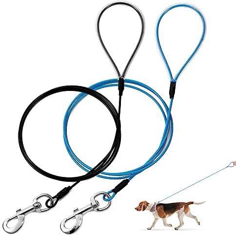 Mi Metty Kausichere Hundeleine, 6FT Bissfeste Hundeleine für große Hunde Bis zu 250lbs，Retrieverleine mit Bequemen Gepolsterten Griff (Schwarz+Blau)