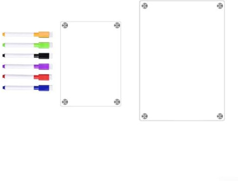 Magnetisches Acryl-Tafelkalender, trocken abwischbar, Kühlschrank-Kalender, Nachrichtenbrett, Whiteboard, Kalenderblock, monatlicher Wochenkalender für Mahlzeitenplan, Menü, To-Do-Liste (für A3 + A4)