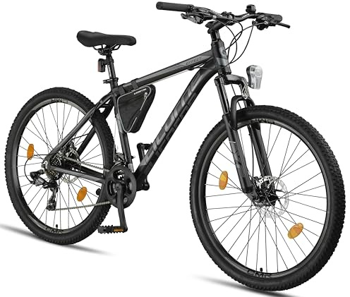 Licorne Bike Effect Premium Mountainbike Aluminium Discbremse Jungen Mädchen 21 Gang Schwarz/Anthrazit (2xDisc-Bremse)