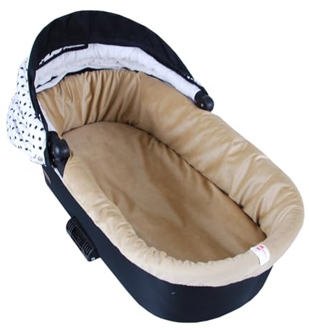 BABYLUX Umrandung für Kinderwagen Stubenwagen BABYWANNE + Matratze 2 Tlg Set Doppelseitig (W103 Velvet Beige)