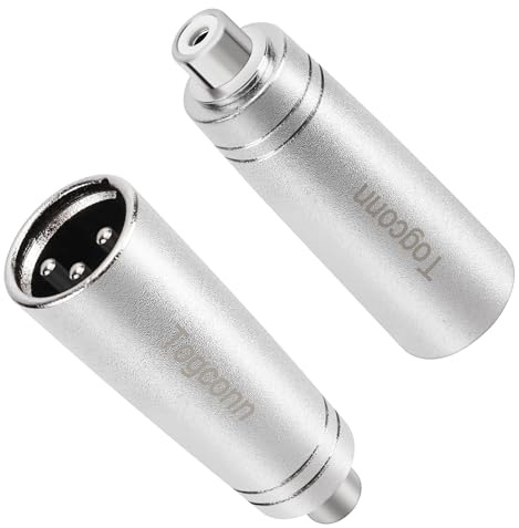 Togconn RCA to XLR Adapter 2 Pack, RCA Female to XLR Male Adapter,RCA Female to XLR Connector
