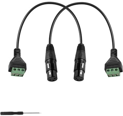 GINTOOYUN XLR Kabel 3 Pin XLR Buchse zu 3 Pin Terminal Konverter Adapter Kabel für Lautsprecher, Mikrofon, Sound Ausrüstung, Live Performance und Aufnahme(33cm)(Mutterkopf)