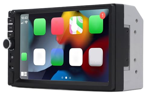Car Stereo Radio Double Din with, Mirror Link, 5.1, 7 Inch HD Touch Screen for Auto, Reversing Camera, Steering Wheel Control, for Safer Driving