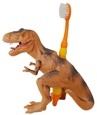 Tyrannosaurus Zahnbürstenhalter, lustiger Dinosaurier-Badezimmer-Organizer für Kinder, Kleinkind-Badezubehör, perfekt für Kinderbadezimmer, Jurassic-Themen-Dekor (gelb)